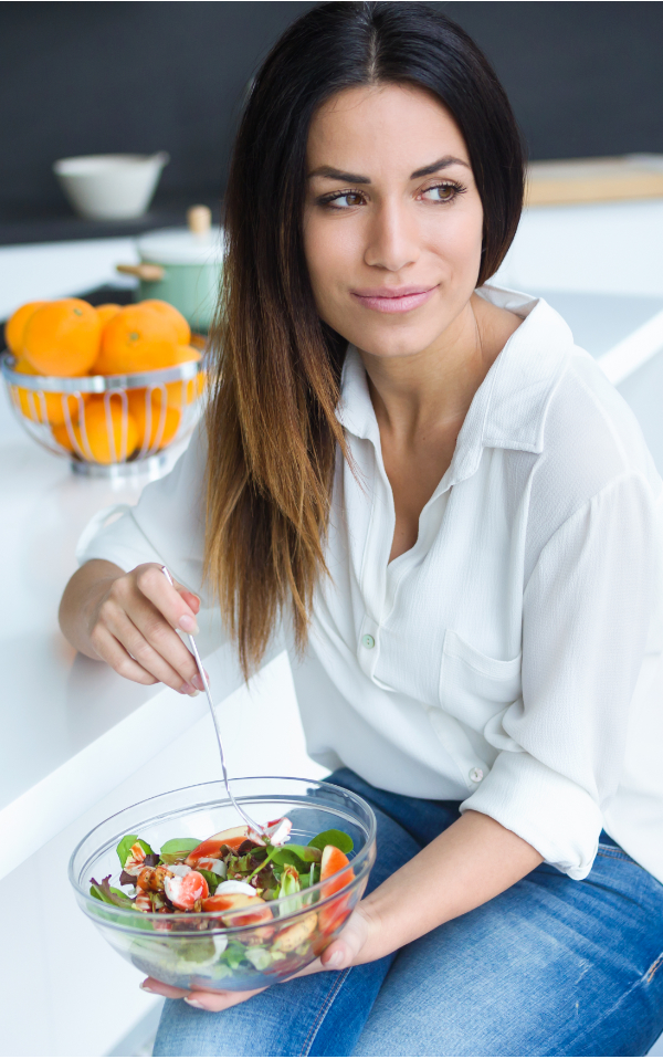 Woman eating healthy
